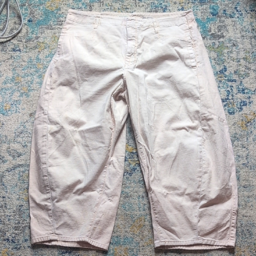 Pilcro for Anthropologie Casual Cream Wide-Leg Pants